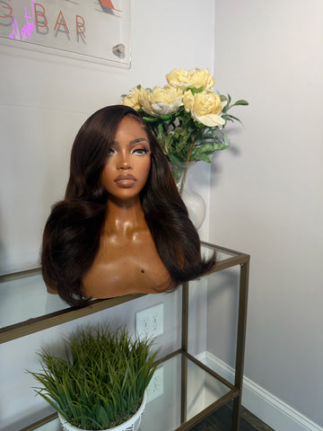 SIDE PART 6x6 (BRAND NEW CLOSURE) CINNAMON BROWN