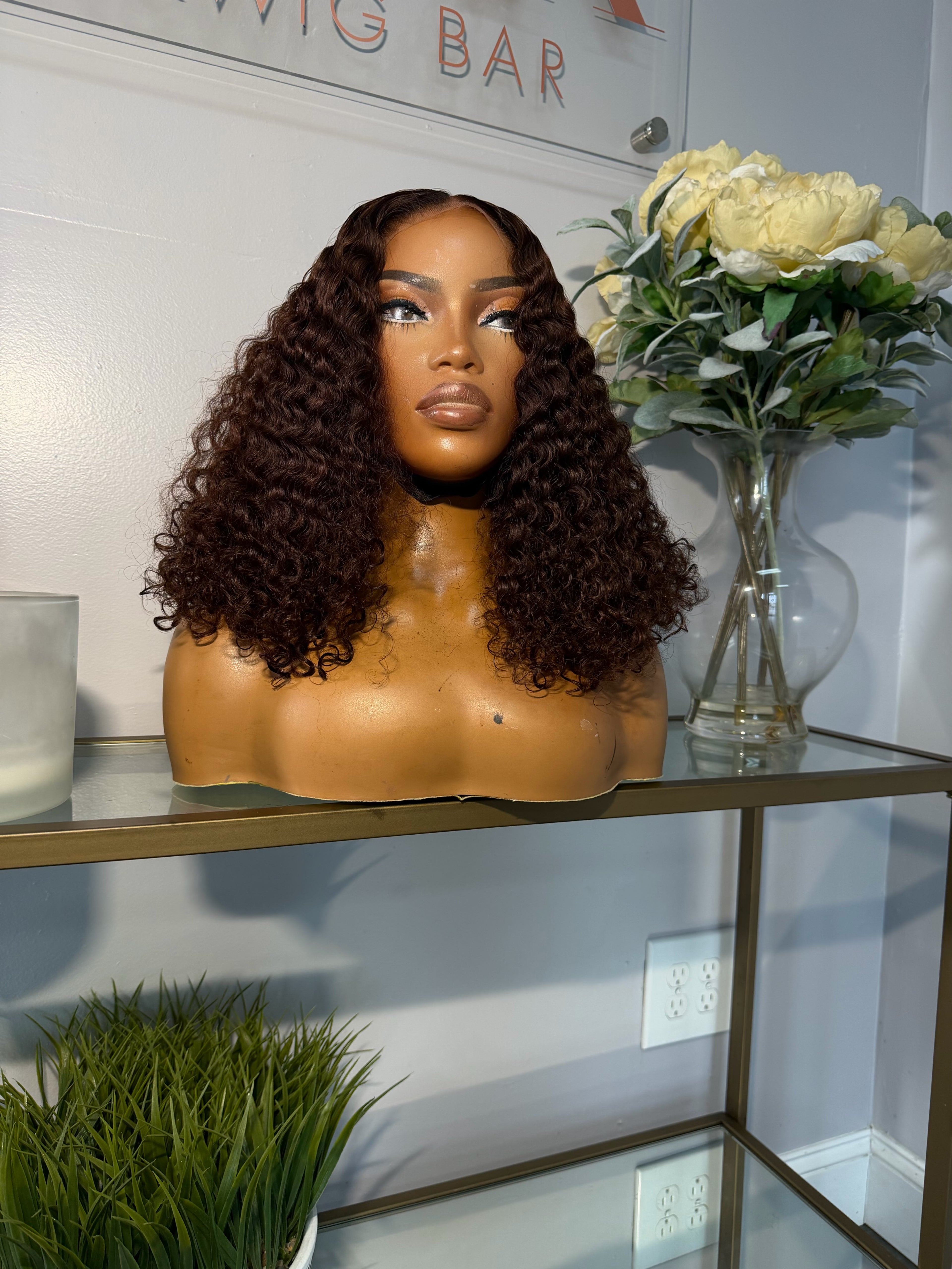 MIDDLE PART CURLY 5x5 (CINNAMON BROWN)