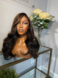 CARAMEL HIGHLIGHTS SIDE PART (LEFT) BRAND NEW LACE